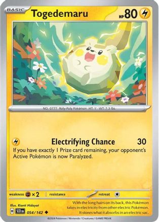 Togedemaru 054  - Reverse Holofoil SV07 Stellar Crown - Uncommon