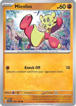 Mienfoo 083  - Reverse Holofoil SV07 Stellar Crown - Common