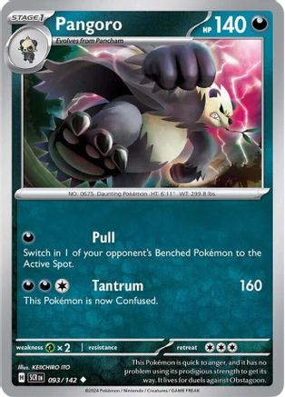 Pangoro 093  - Reverse Holofoil SV07 Stellar Crown - Uncommon