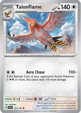 Talonflame 123  - Reverse Holofoil SV07 Stellar Crown - Uncommon