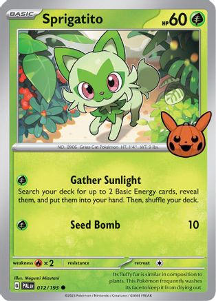 Sprigatito 012/193  Trick or Trade BOOster Bundle 2024 - Common