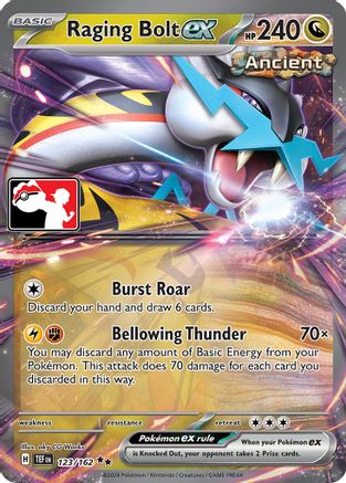 Raging Bolt ex 123/162  - Holofoil Prize Pack Series Cards - Double Rare