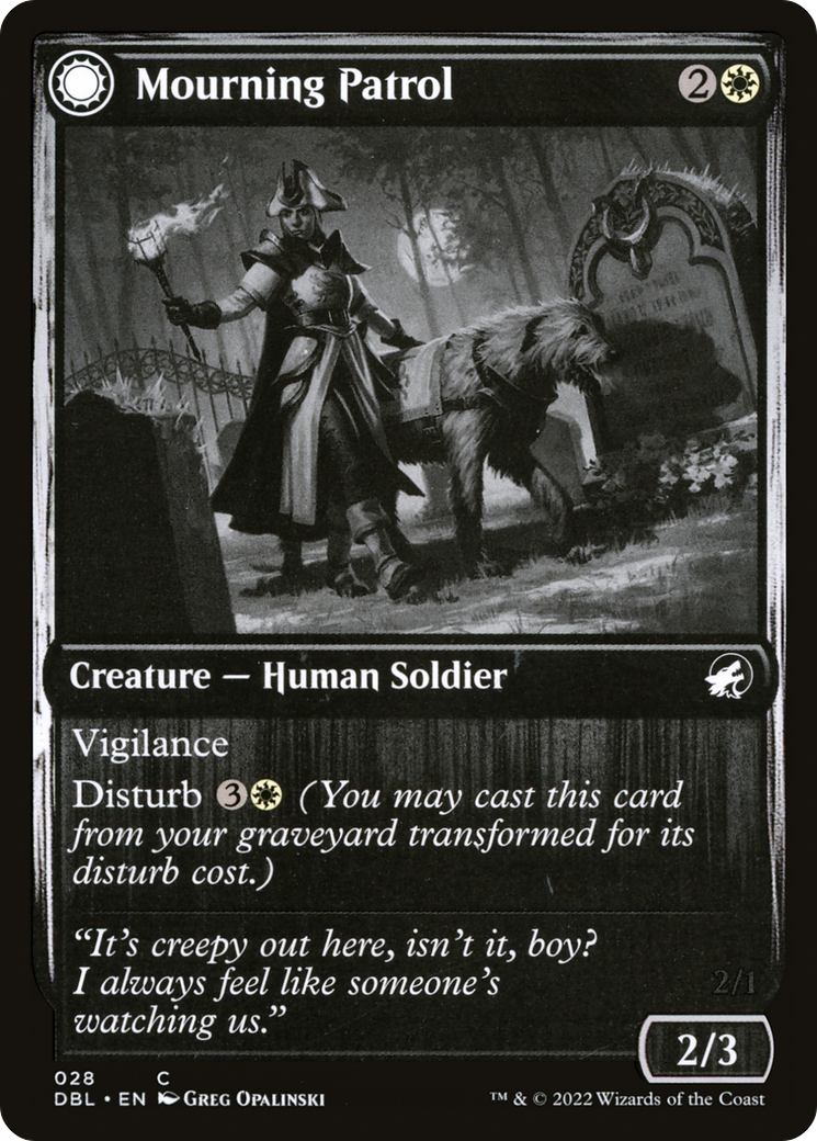 Mourning Patrol (DBL-028) - Innistrad: Double Feature: (Double Faced Transform) Foil