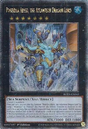 Poseidra Abyss, the Atlantean Dragon Lord (Quarter Century Secret Rare) (ROTA-EN043) - Rage of the Abyss 1st Edition