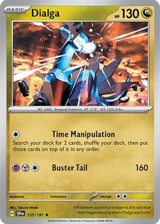 Dialga 135  - Reverse Holofoil SV08 Surging Sparks - Rare