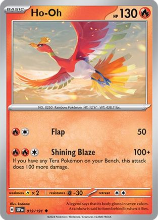 Ho-Oh 019  - Reverse Holofoil SV08 Surging Sparks - Uncommon
