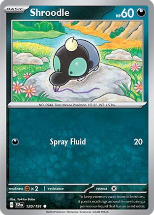 Shroodle 120  - Reverse Holofoil SV08 Surging Sparks - Common