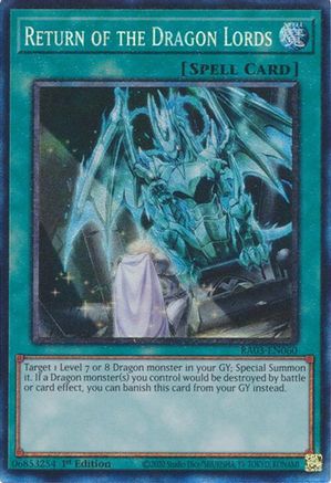 Return of the Dragon Lords (PCR) (RA03-EN060) - Quarter Century Bonanza 1st Edition