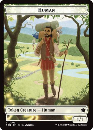 Human // Knight Double-Sided Token (FDN-3 // 4) - Foundations Foil