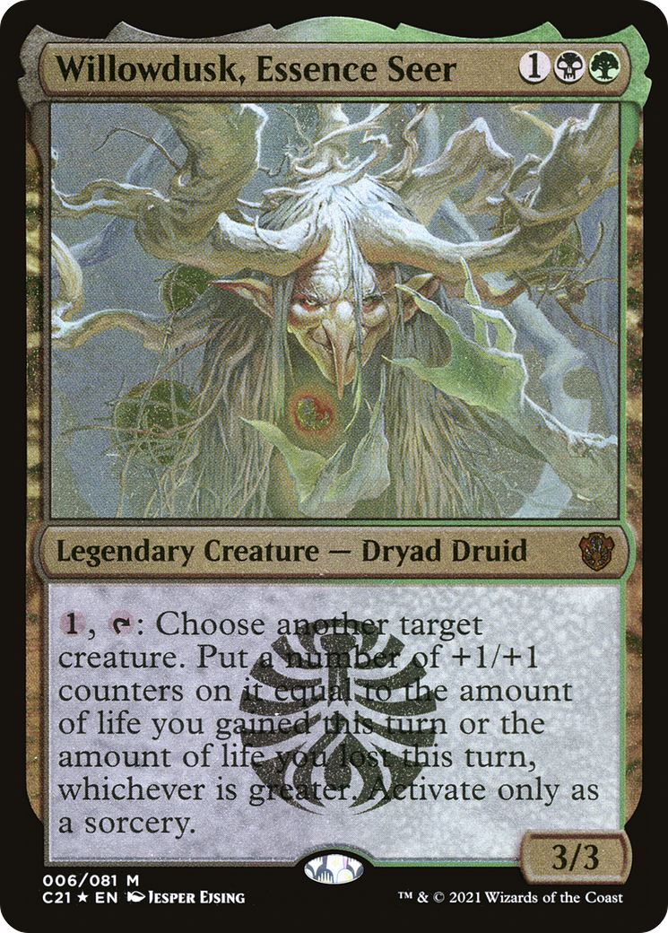 Willowdusk, Essence Seer (Display Commander) - Thick Stock (C21-006) - Commander 2021 Display Commanders Foil