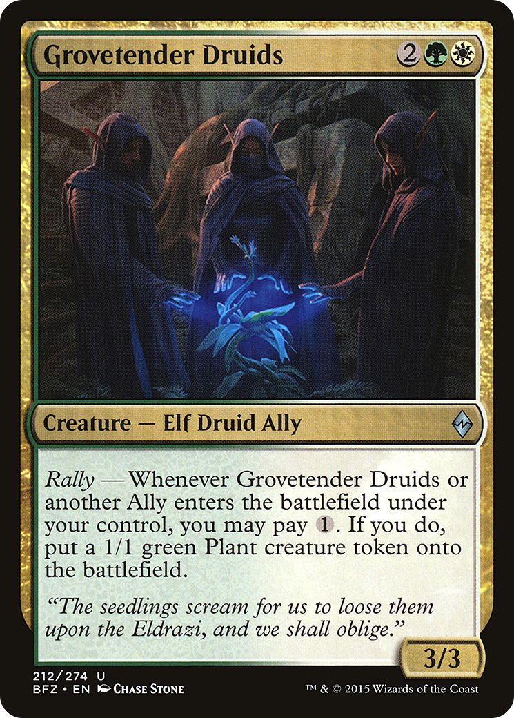 Grovetender Druids (BFZ-212) - Battle for Zendikar Foil