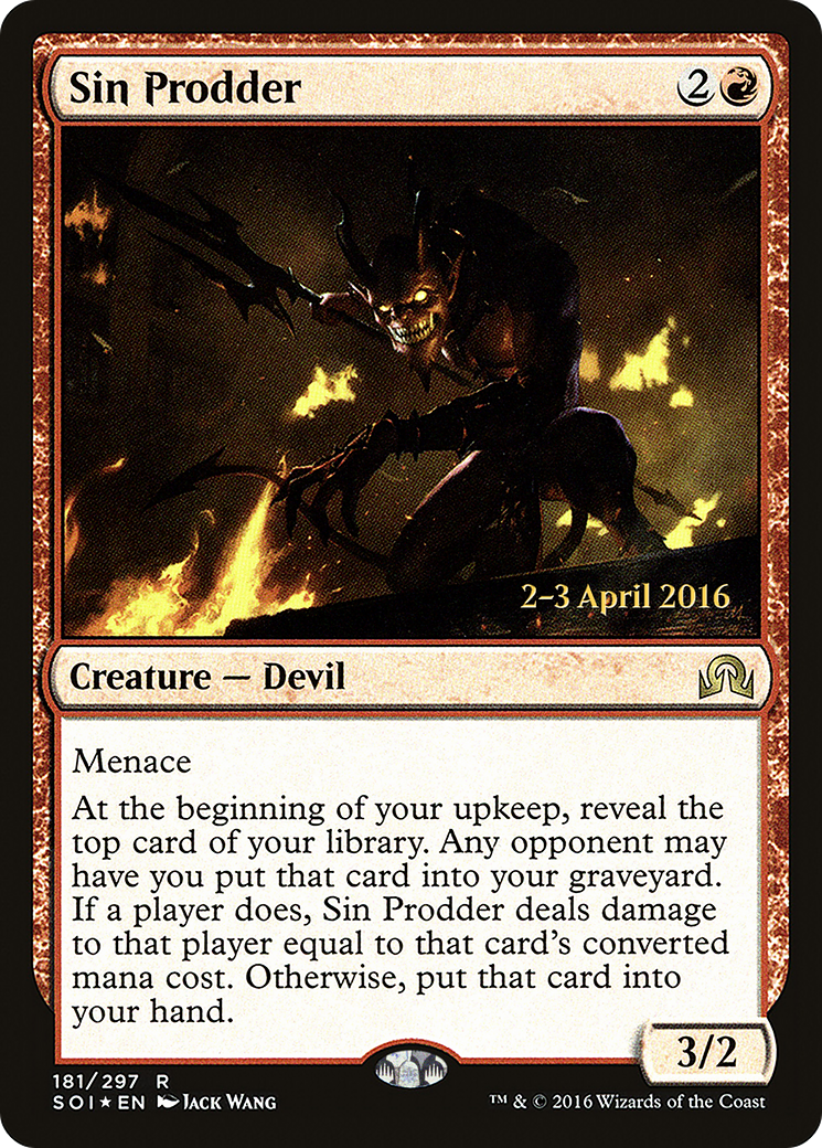 Sin Prodder (PRE-181) - Shadows over Innistrad Promos Foil