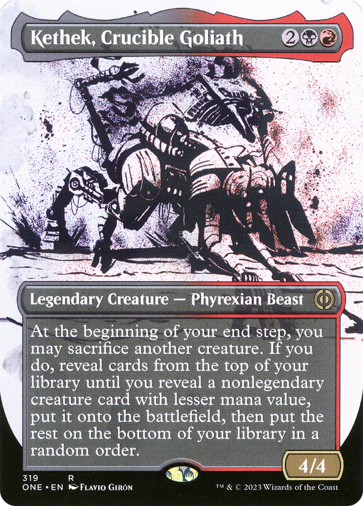 Kethek, Crucible Goliath (Showcase) (ONE-319) - Phyrexia: All Will Be One: (Showcase) (Borderless) Foil