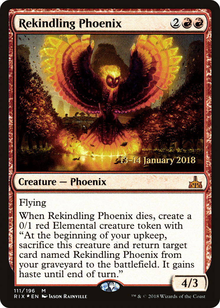 Rekindling Phoenix (PRE-111) - Rivals of Ixalan Promos Foil