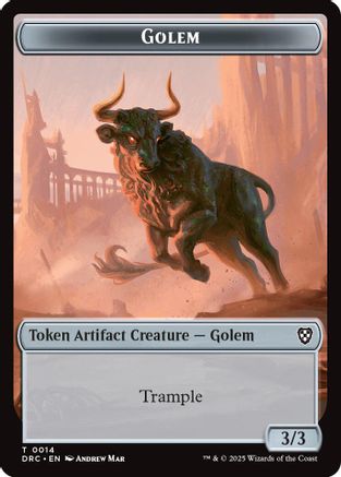 Golem (0014) // Thopter (0010) Double-Sided Token (DRC-14 // 10) - Commander: Aetherdrift
