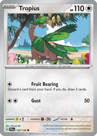Tropius 123  - Reverse Holofoil SV09 Journey Together - Common