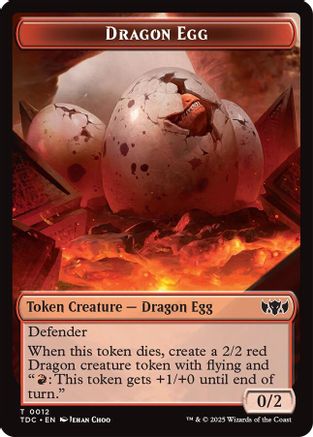 Dragon Egg // Dragon (0013) Double-Sided Token (TDC-12 // 13) - Commander: Tarkir: Dragonstorm