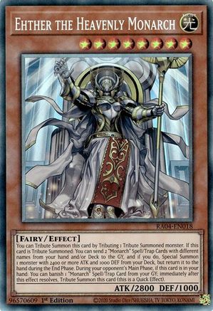 Ehther the Heavenly Monarch (PCR) (RA04-EN018) - Quarter Century Stampede 1st Edition