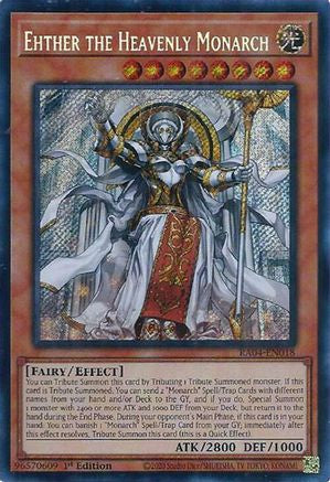 Ehther the Heavenly Monarch (Secret Rare) (RA04-EN018) - Quarter Century Stampede 1st Edition