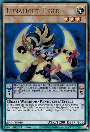 Lunalight Tiger (PUR) (RA04-EN020) - Quarter Century Stampede 1st Edition