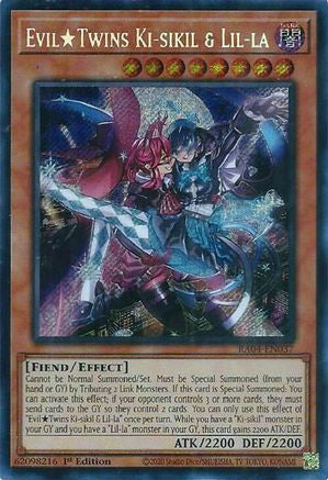 Evil Twins Ki-sikil & Lil-la (Secret Rare) (RA04-EN037) - Quarter Century Stampede 1st Edition