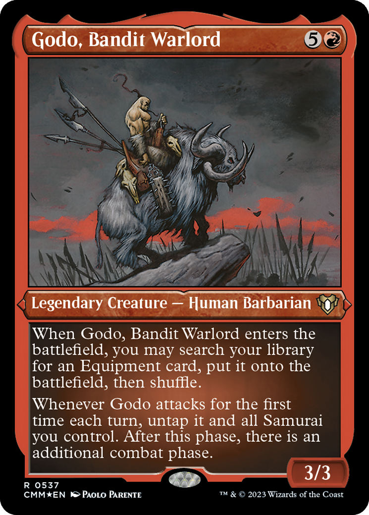 Godo, Bandit Warlord (Foil Etched) (CMM-537) - Commander Masters Foil