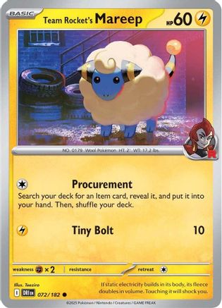 Team Rocket's Mareep 072  SV10 Destined Rivals - Common