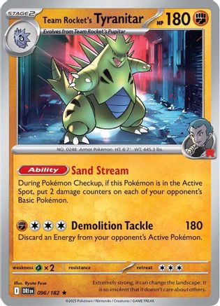 Team Rocket's Tyranitar 096  - Holofoil SV10 Destined Rivals - Rare