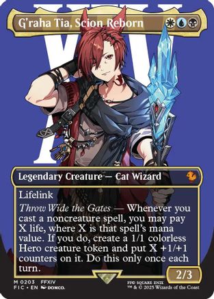 G'raha Tia, Scion Reborn (Borderless) (FIC-203) - Commander: FINAL FANTASY