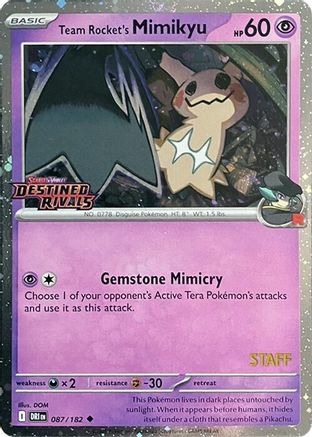 Team Rocket's Mimikyu (Prerelease) [Staff] 087  - Holofoil Miscellaneous Cards & Products - Uncommon