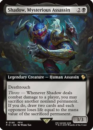 Shadow, Mysterious Assassin (Extended Art) (FIC-148) - Commander: FINAL FANTASY Foil