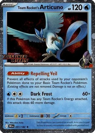 Team Rocket's Articuno (Cosmos Holo)  051/182  - Holofoil Miscellaneous Cards & Products - Rare
