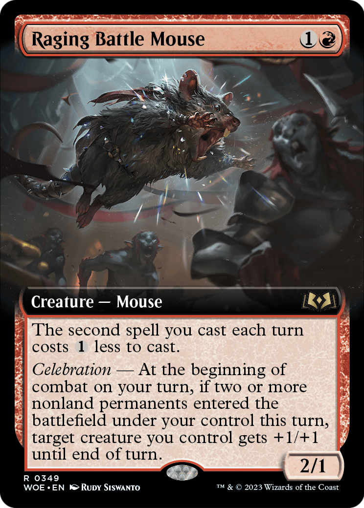 Raging Battle Mouse (Extended Art) (WOE-349) - Wilds of Eldraine: (Extended Art) Foil