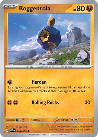 Roggenrola 046  - Reverse Holofoil SV White Flare - Common