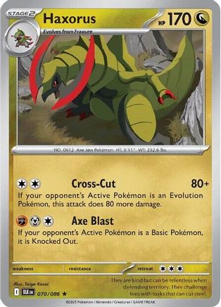 Haxorus 070  - Reverse Holofoil SV Black Bolt - Rare