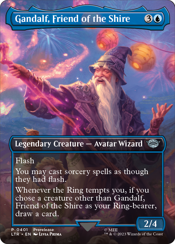 Gandalf, Friend of the Shire (Borderless) (LTR-401) - The Lord of the Rings: Tales of Middle-earth Foil