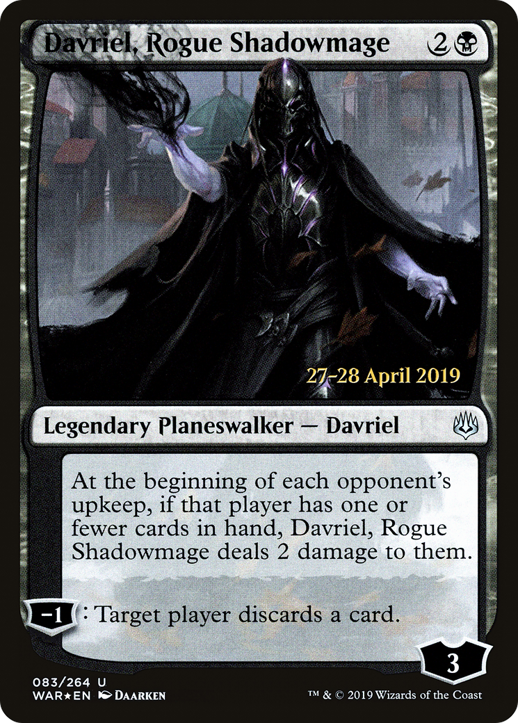 Davriel, Rogue Shadowmage (PRE-083) - War of the Spark Promos Foil