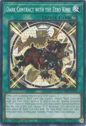 Dark Contract with the Zero King (DOOD-EN054) - Doom of Dimensions 1st Edition