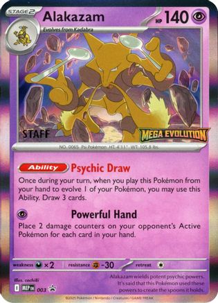 Alakazam (Staff) 003  - Holofoil ME Mega Evolution Promo - Promo