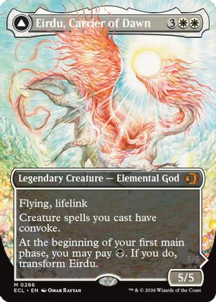 Eirdu, Carrier of Dawn (Borderless) (ECL-286) - Lorwyn Eclipsed Foil