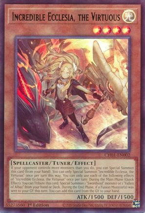 Incredible Ecclesia, the Virtuous (CH01-EN002) - THE CHRONICLES DECK: The Fallen & The Virtuous (All-Foil Edition) 1st Edition