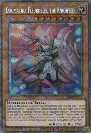 Dogmatika Fleurdelis, the Knighted (Starlight Rare) (CH01-EN015) - THE CHRONICLES DECK: The Fallen & The Virtuous (All-Foil Edition) 1st Edition