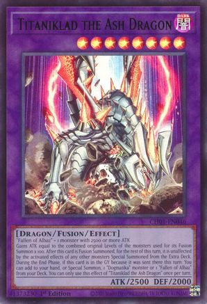 Titaniklad the Ash Dragon (CH01-EN046) - THE CHRONICLES DECK: The Fallen & The Virtuous (All-Foil Edition) 1st Edition