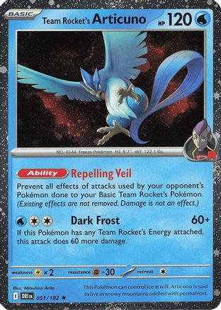Team Rocket's Articuno (Cosmos Holo) 051/182  - Holofoil Miscellaneous Cards & Products - Promo