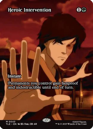 Heroic Intervention (Borderless) (TLE-043) - Avatar: The Last Airbender: Eternal-Legal Foil