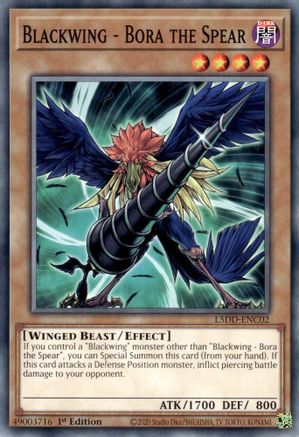 Blackwing - Bora the Spear (L5DD-ENC02) - Legendary 5D's Decks 1st Edition