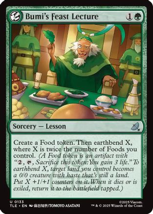 Bumi's Feast Lecture (TLE-133) - Avatar: The Last Airbender: Eternal-Legal Foil
