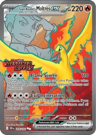 Team Rocket's Moltres ex (Destined Rivals Stamp) 208/182  - Holofoil Miscellaneous Cards & Products - Double Rare