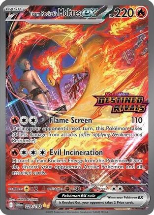 Team Rocket's Moltres ex (Destined Rivals Stamp) 229/182  - Holofoil Miscellaneous Cards & Products - Double Rare