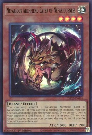 Nefarious Archfiend Eater of Nefariousness (CH02-EN016) - THE CHRONICLES DECK: Spirit Charmers (All-Foil Edition) 1st Edition